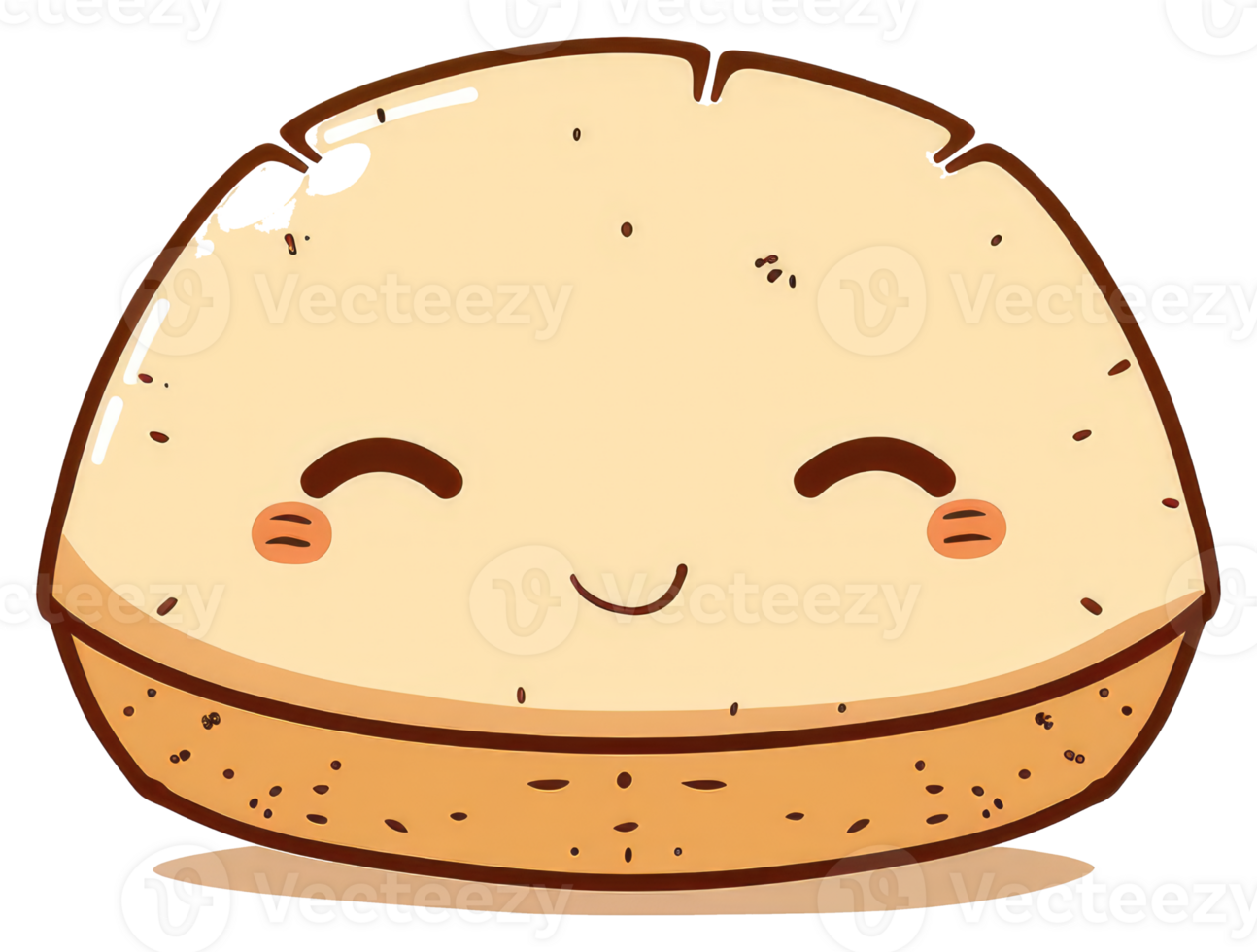 A happy looking smiling cartoon bakery treat with simple features png