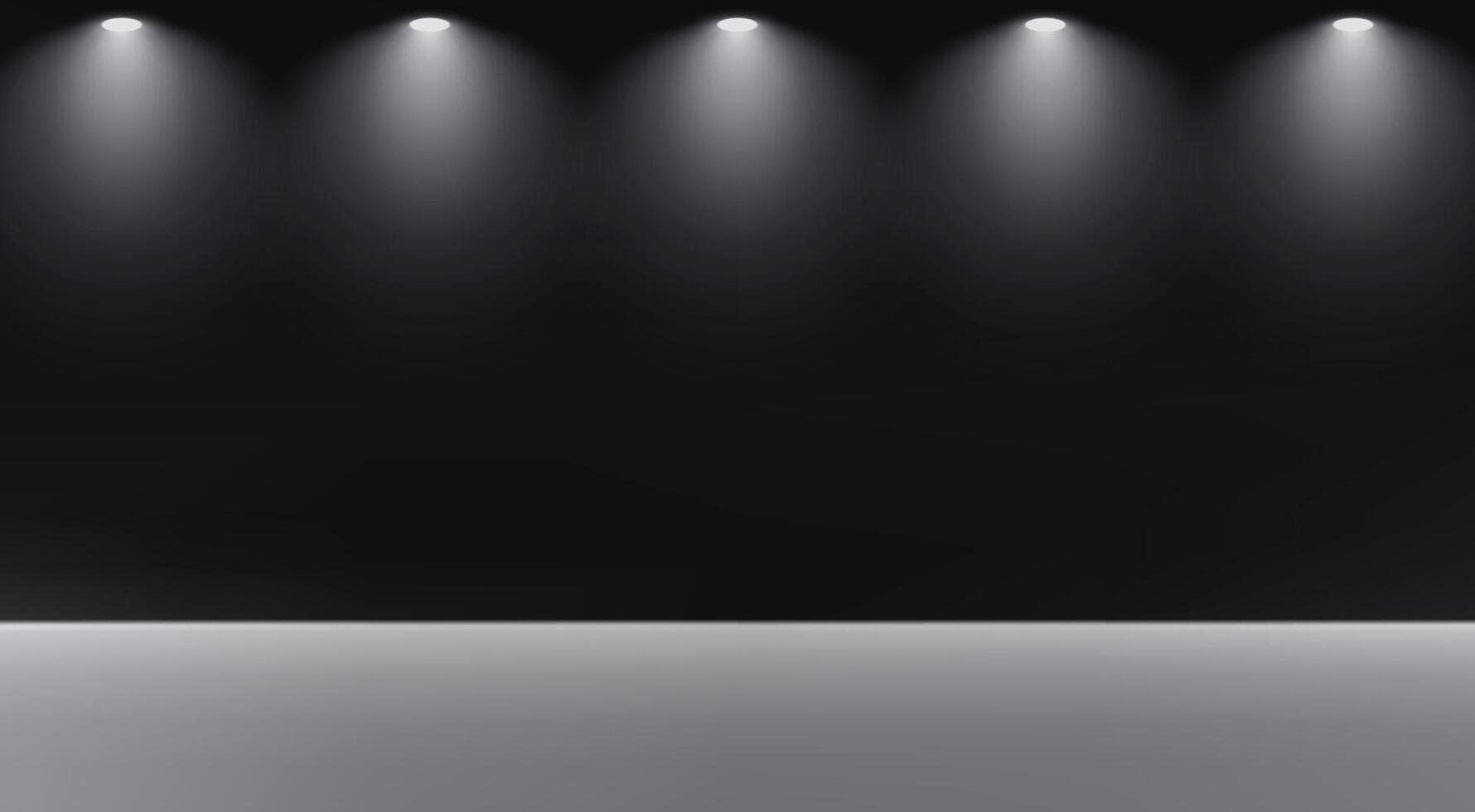 Black and white studio room background. Empty room with light effect. Space for selling products on the website. illustration. vector