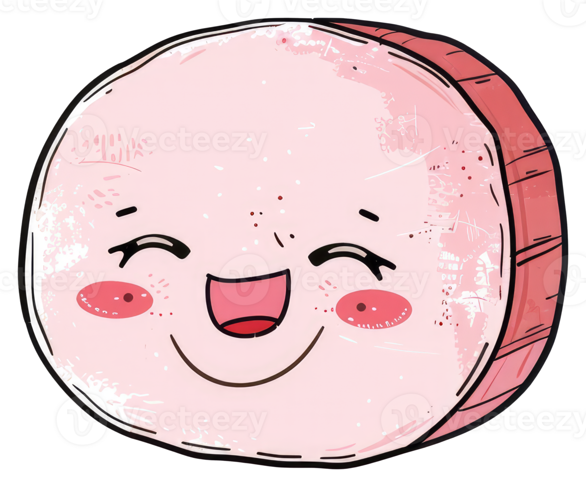 A happy cartoon character with a smiling expression and blush png