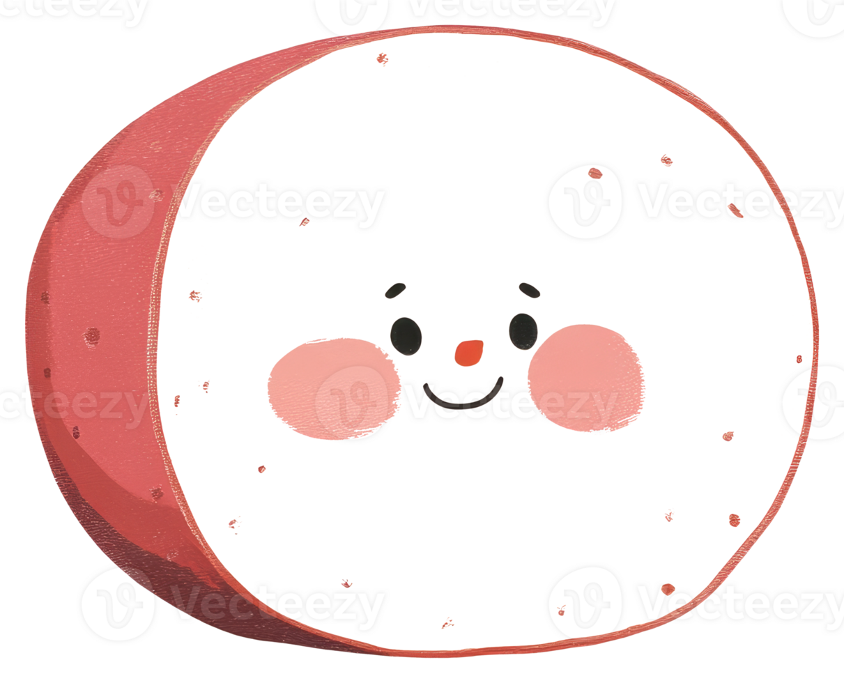 A Friendly Cartoon Moon Smiling With Cheeks and Dots png