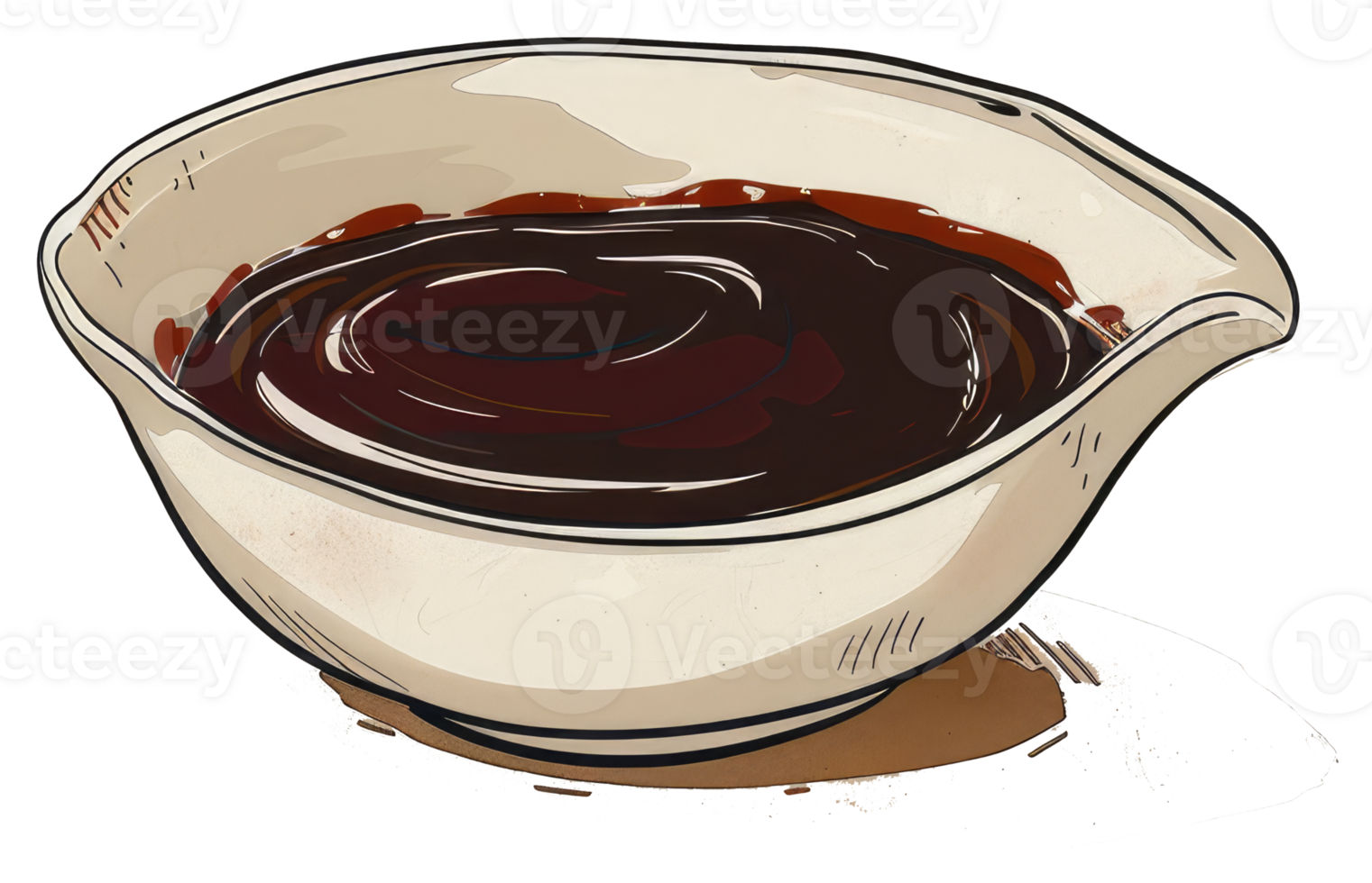 A decorative illustration depicting a gravy boat filled with sauce png