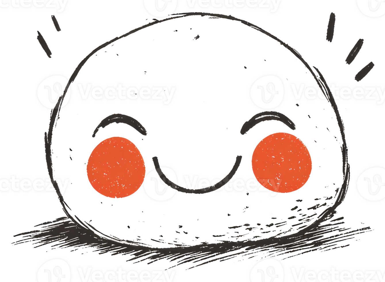 A happy cartoon face with round cheeks and joyful expression png