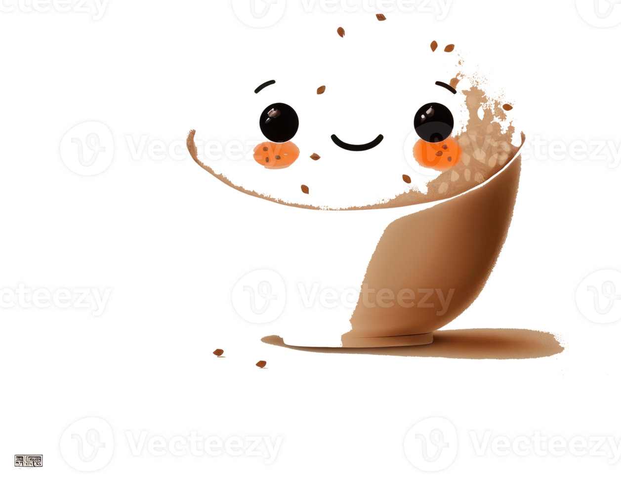 An adorable smiling cartoon character rice bowl is illustrated here png