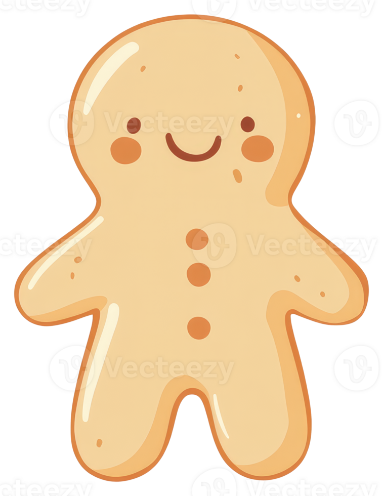 A smiling cartoon figure that looks like a gingerbread man png