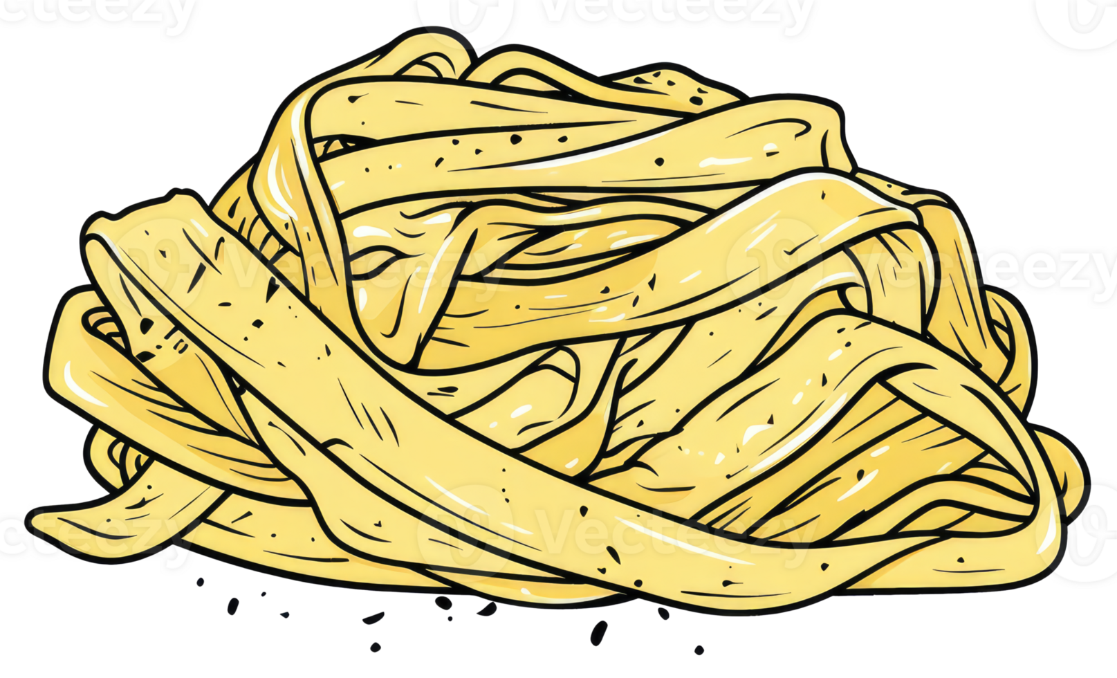 A Cartoon Image Depicting Freshly Cooked Pasta Noodles png