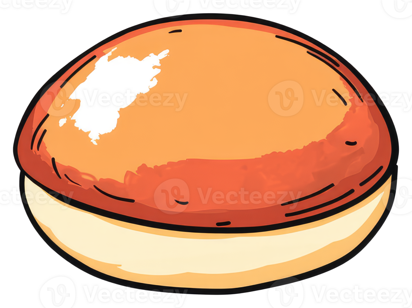 A stylized illustration showing a bread roll with light and dark tones png