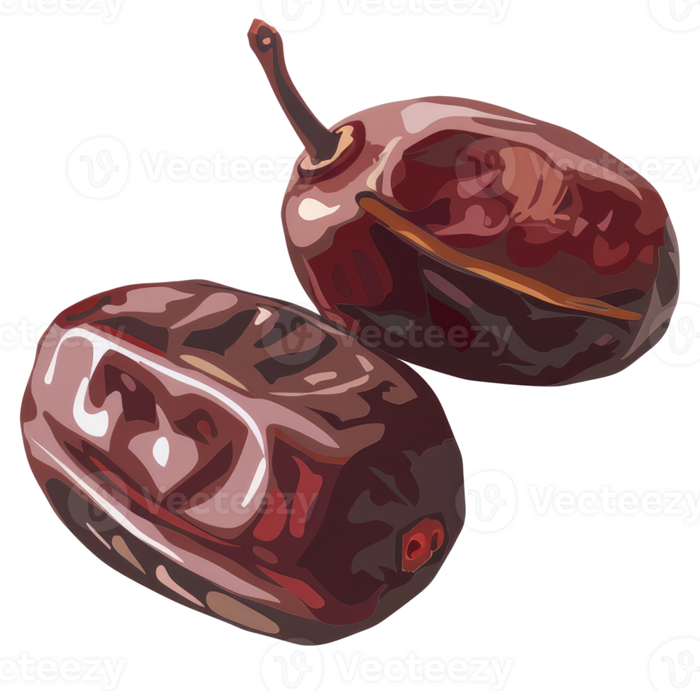 Two dried fruits with brown skin and textured surfaces are shown png