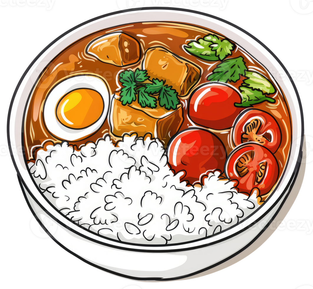 A delightful illustration of a bowl filled with delicious cuisine png