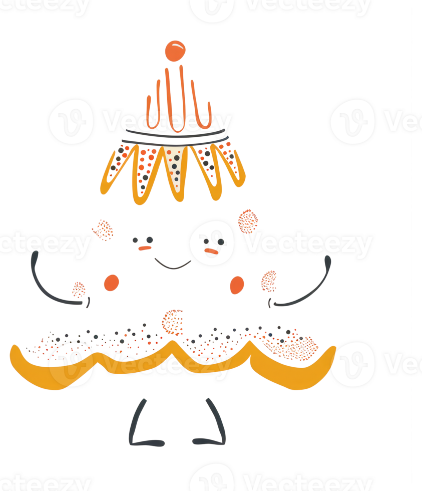 A happy and smiling anthropomorphic dessert illustration design png