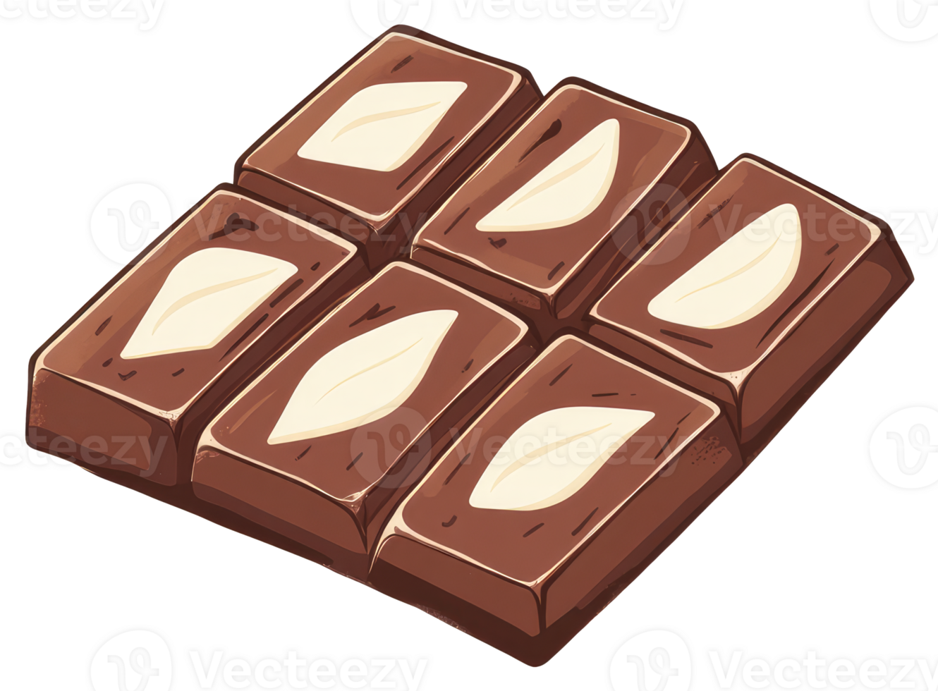 A delicious bar of chocolate with nuts displayed artistically png