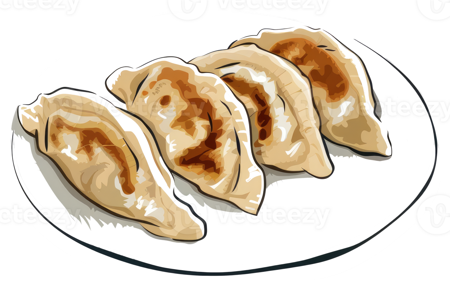 A plate of delicious dumplings ready for eating and enjoyment png