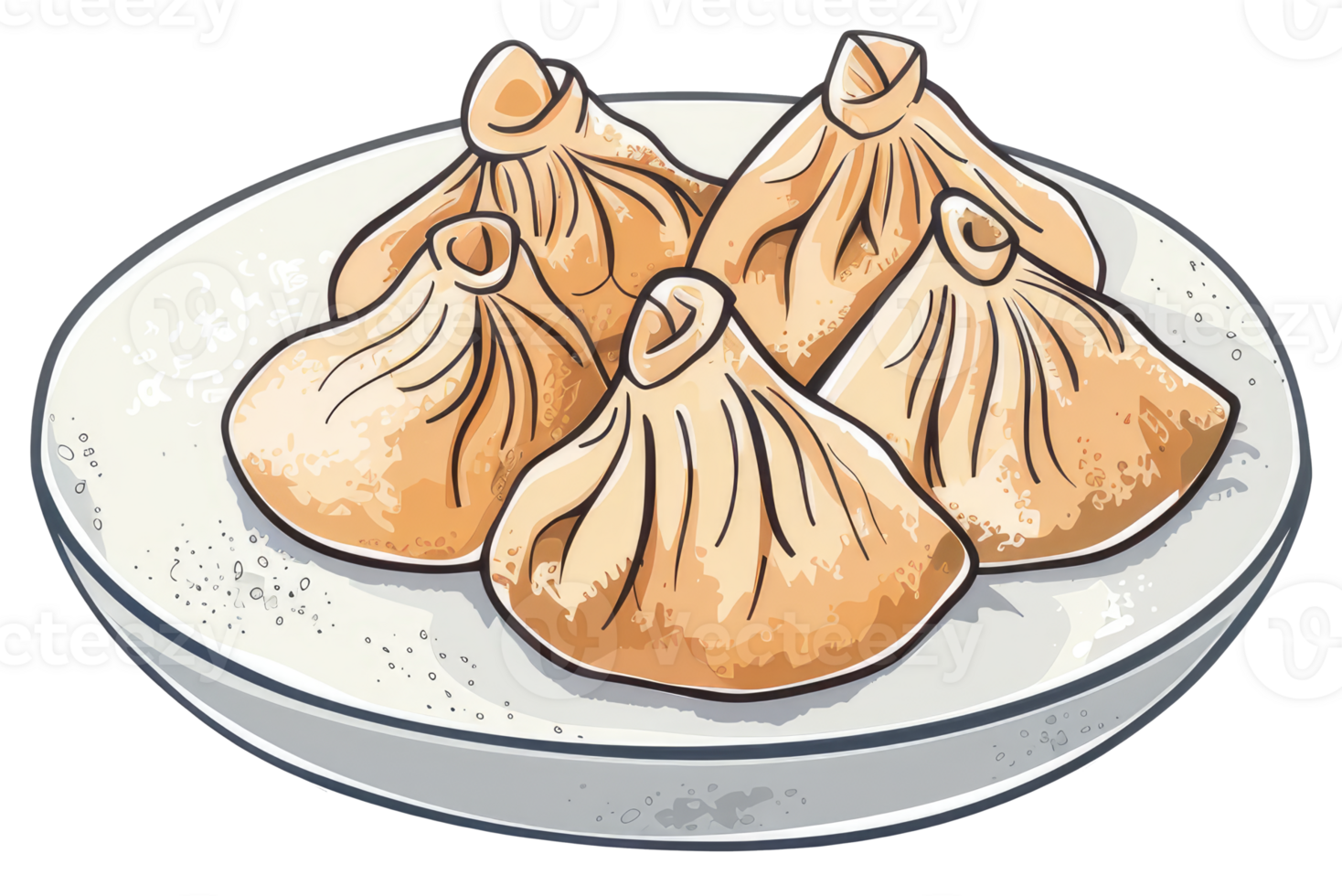A Plate of Savory Dumplings is Presented for the Viewer png