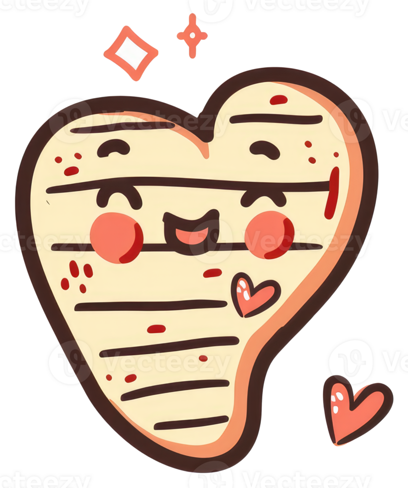 A happy heart shaped note with delightful sparkling details png