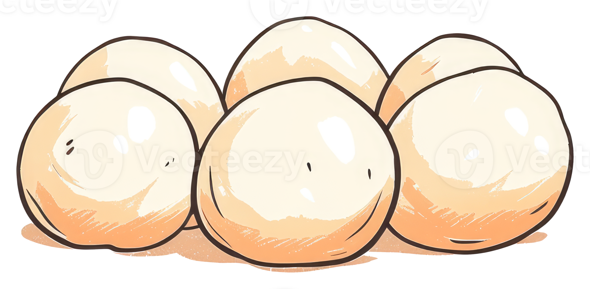 A collection of round pale objects clustered together closely png