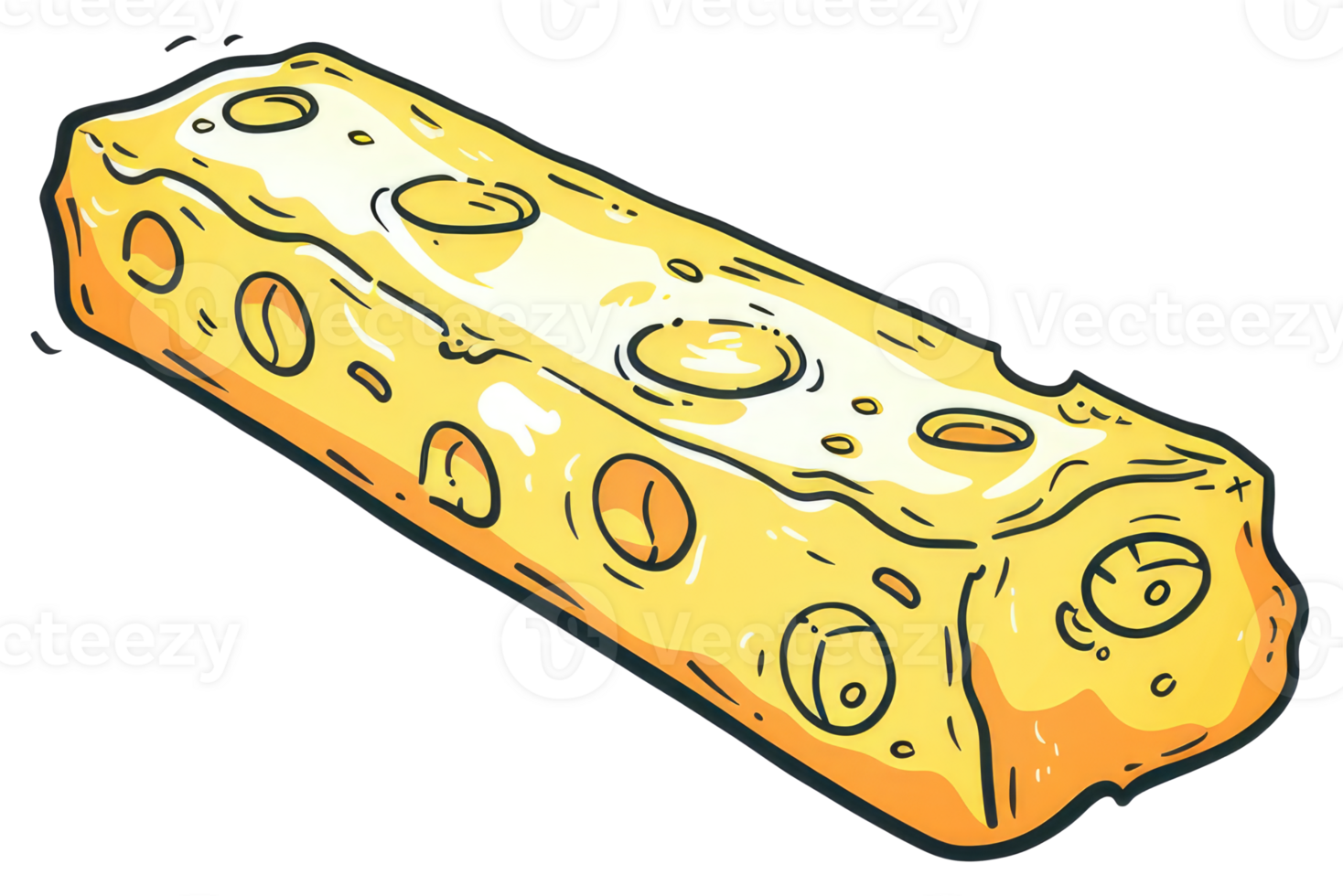 A stylized image of a block of yellow cheese png