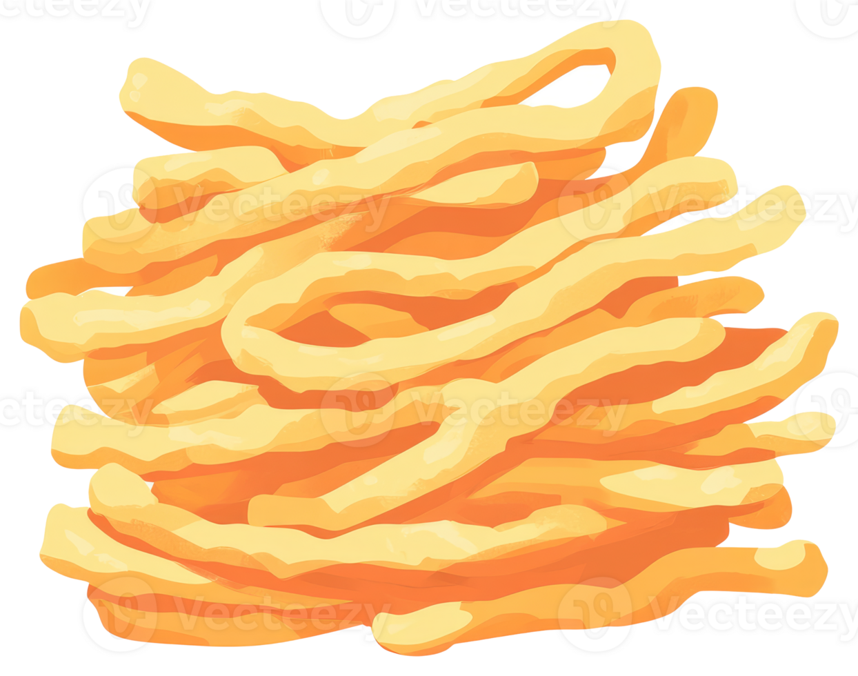 A pile of golden fried food snacks on a plain background png