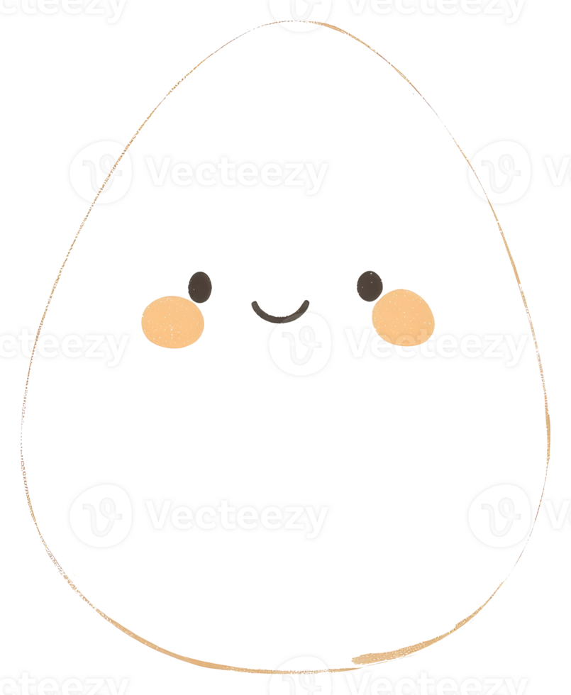 A happy cartoon egg character with a smiling face png
