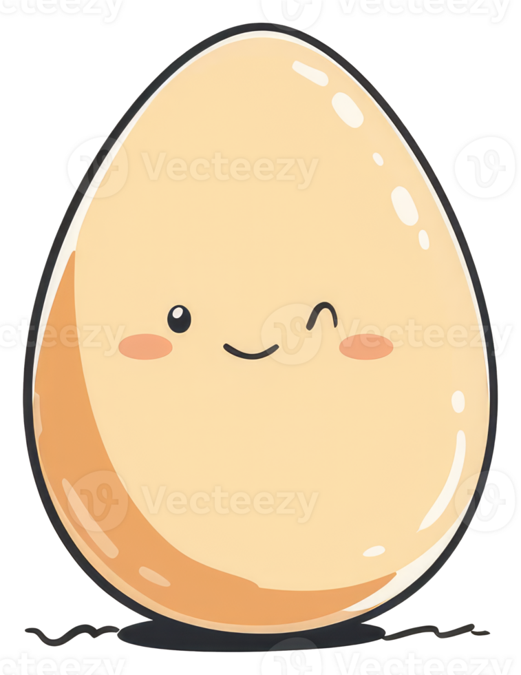 A cute cartoon egg with a happy expression and a wink png