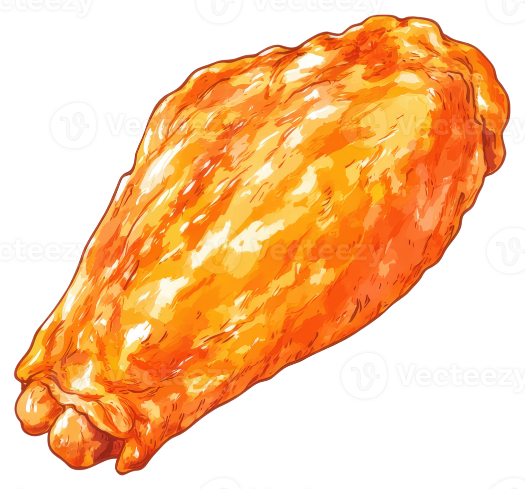 An isolated image of a savory fried chicken wing png