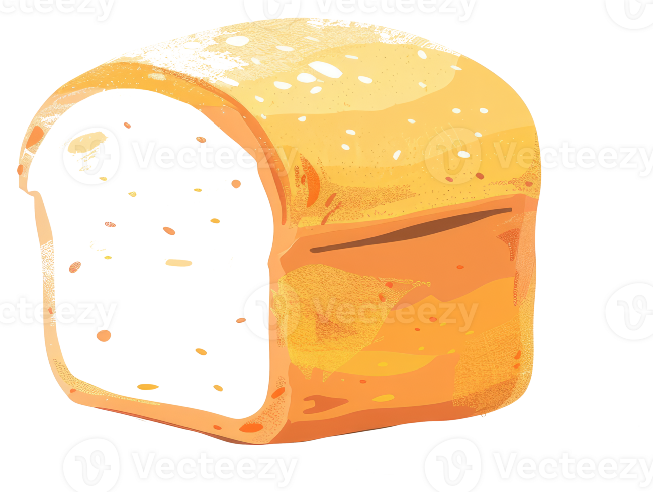An illustrated image of a loaf of sliced fresh bread png