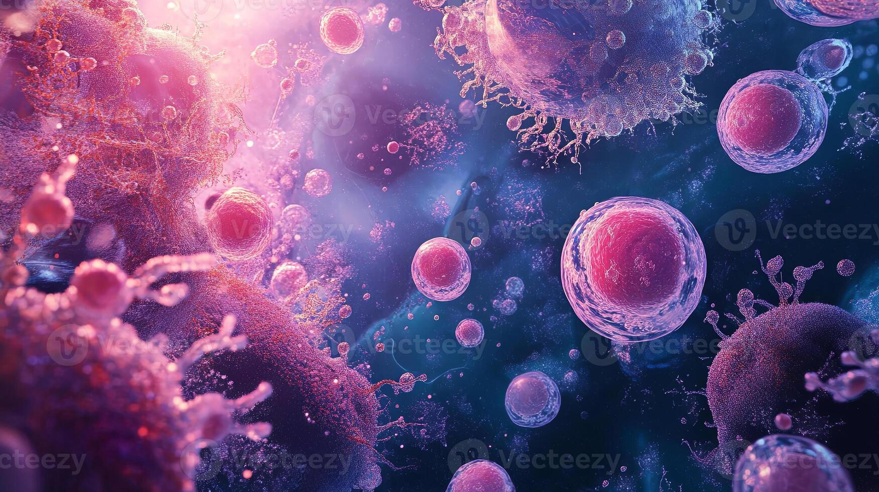 Explore the mesmerizing world of microscopic beauty in this vibrant image of cells photo