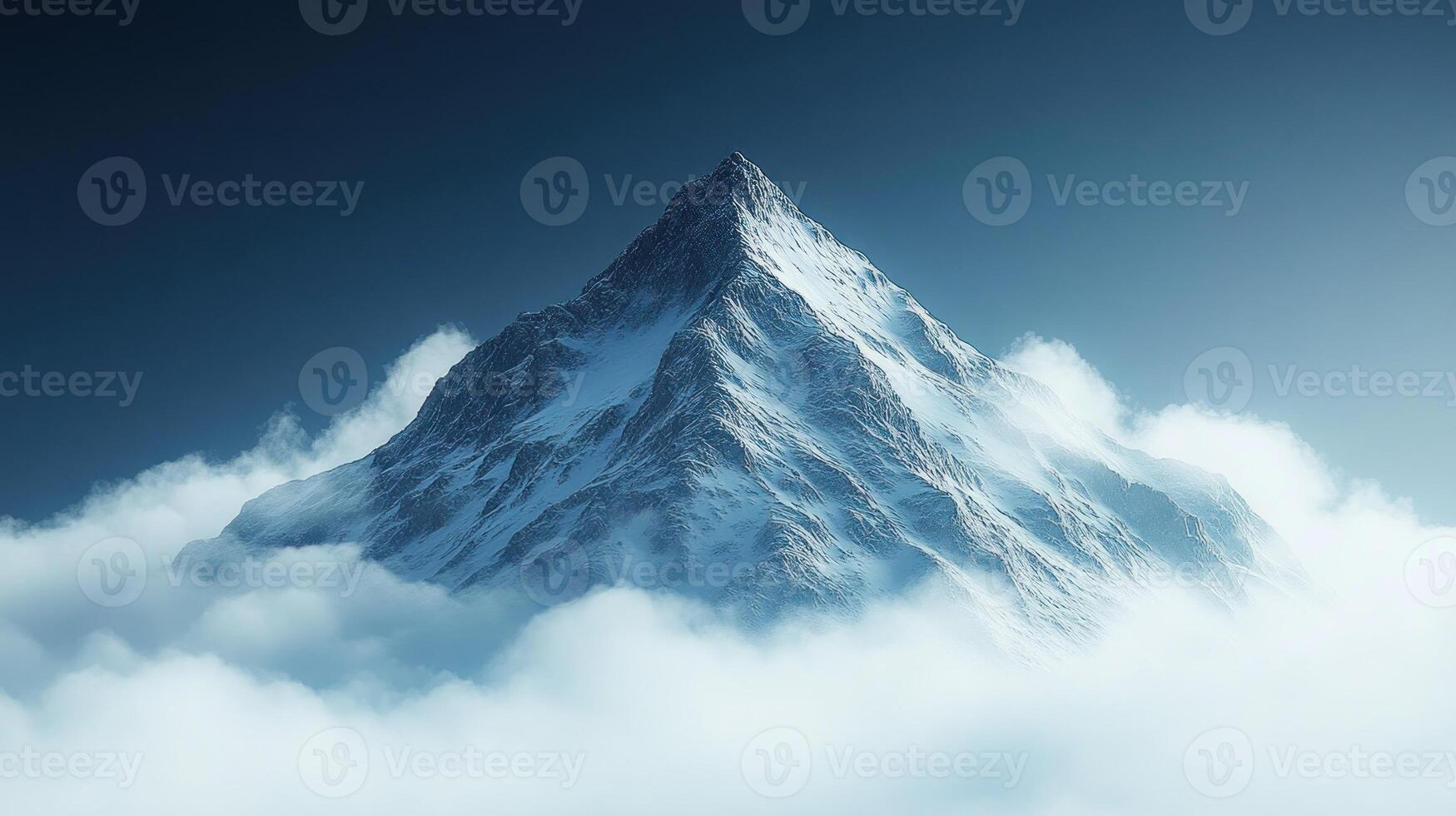 A mountain is shown in the clouds photo