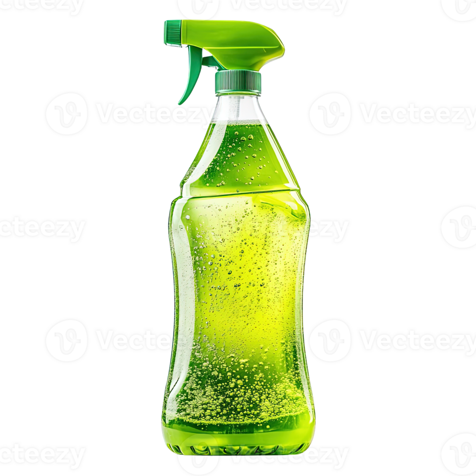 Green Eco Friendly All Purpose Surface Cleaner Spray Bottle Isolated on Transparent Background png