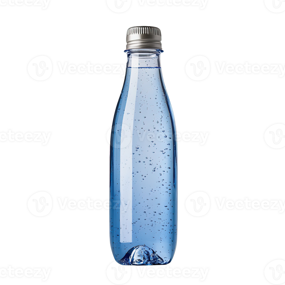 Luxury Bottled Sparkling Water with Clean Transparent Design and Bubbling Carbonation on Transparent Background png