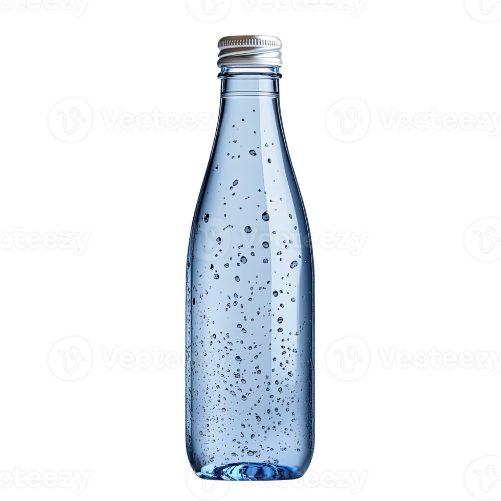 Refreshing Carbonated Water Bottle with Sleek Modern Look and Crystal Clear Fizzing Bubbles on Transparent Background png