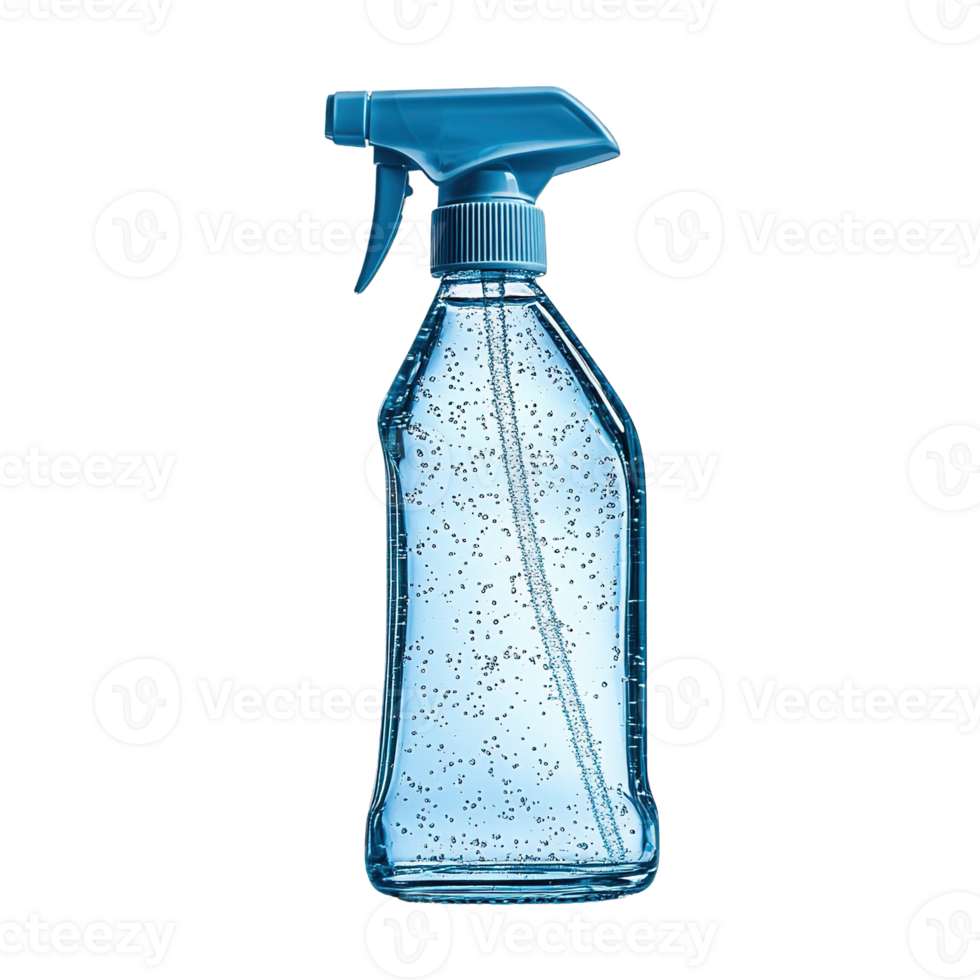 Professional Grade Glass Cleaner Bottles with Blue Streak-Free Formula Isolated on Transparent Background png