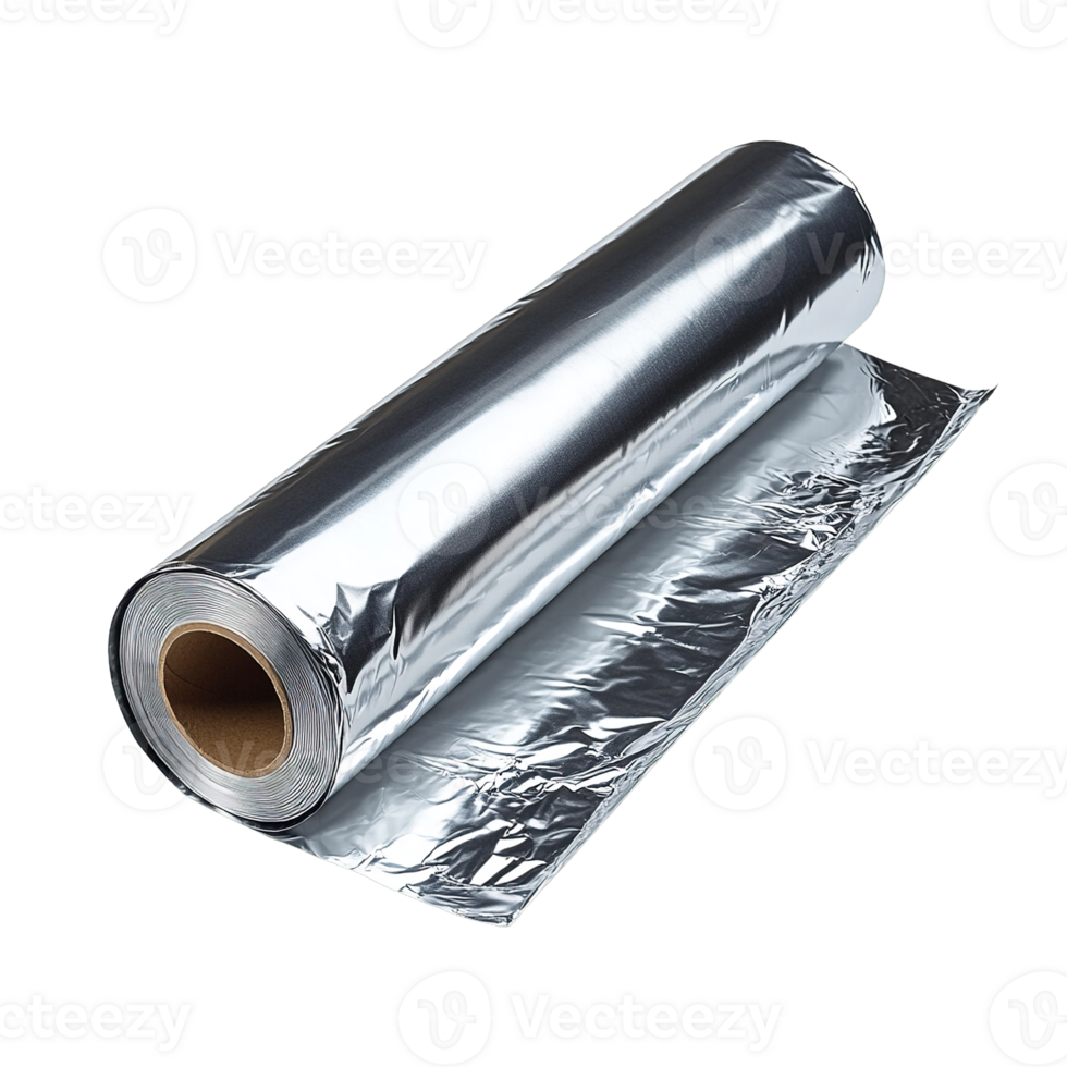 Durable and Multipurpose Aluminum Foil Roll Isolated on Transparent Background png