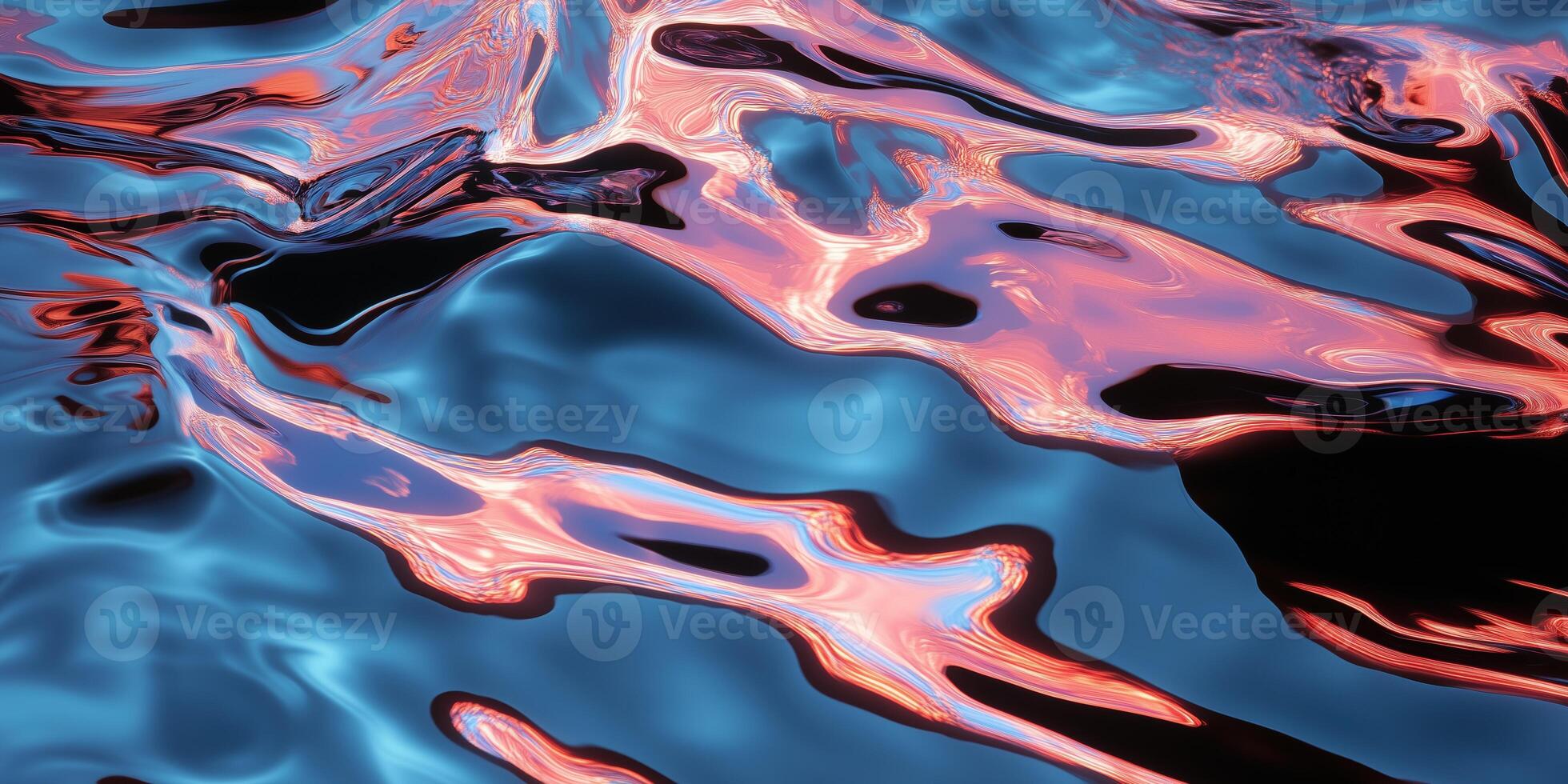 Abstract Water Reflection with Vibrant Ripples in Blue and Pink Tones Creating a Fluid Artistic Pattern photo