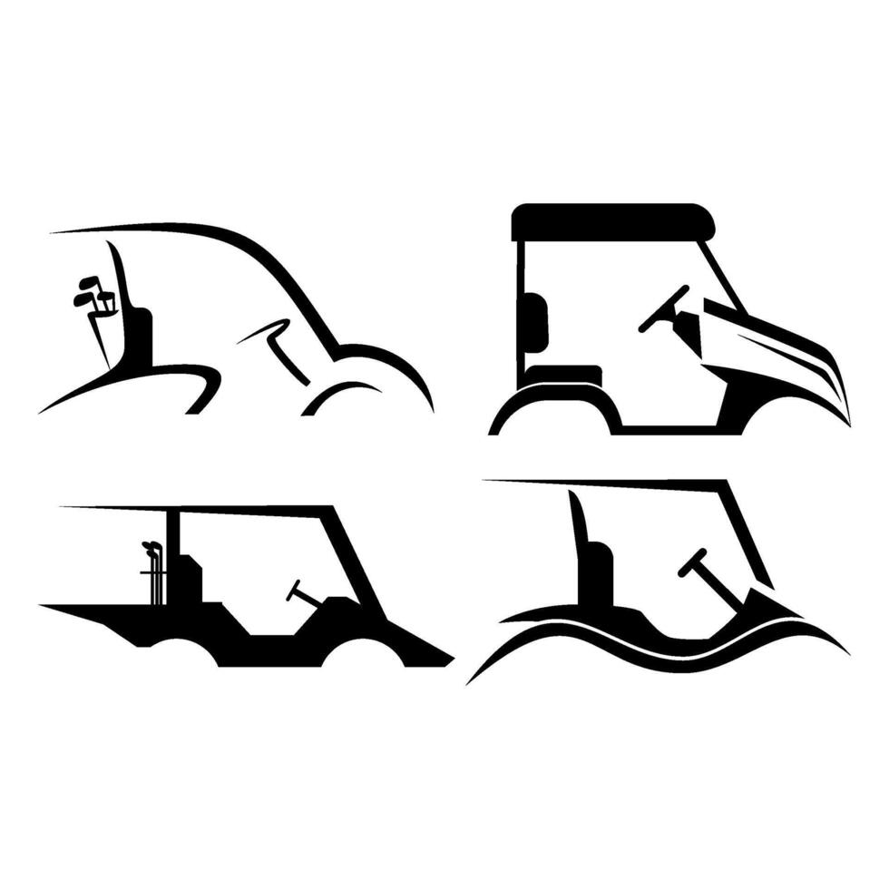 golf carts simple logo concept black art vector