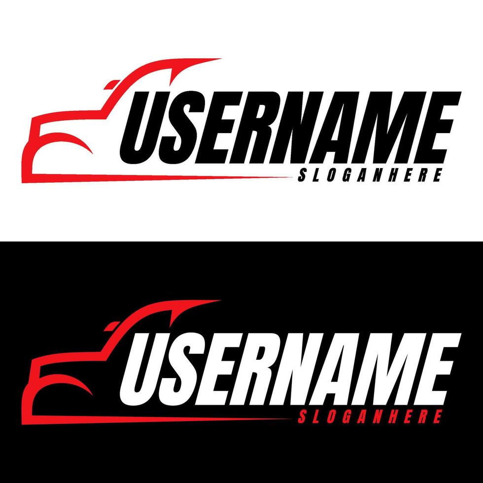 semi truck red line logo design concept art vector