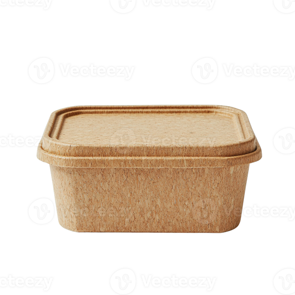 Sustainable Takeout Container Made from Plant Based Wheat Straw Fiber Isolated on Transparent Background png