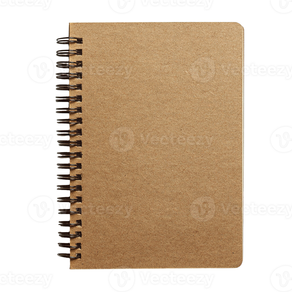 Reusable and Recyclable Brown Kraft Cover Notebook with Sturdy Spiral Binding png
