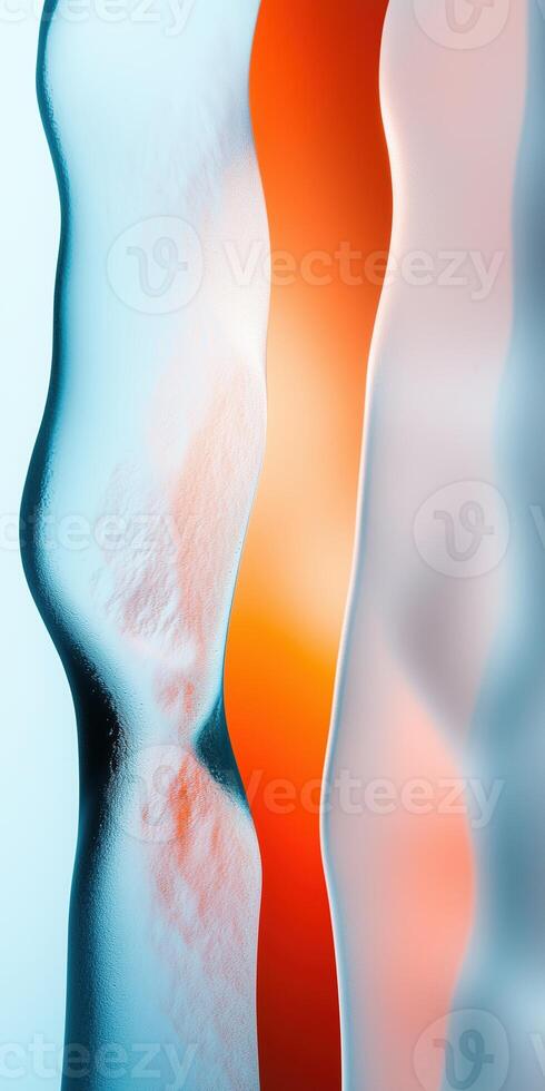 Abstract Frosted Glass with Blue and Orange Gradient in a Fluid and Artistic Design photo