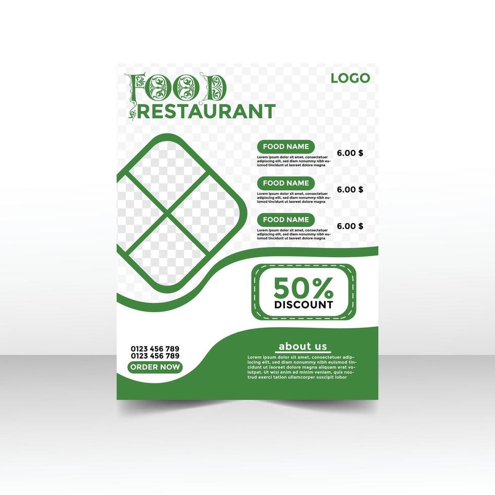 restaurant flyer design vector