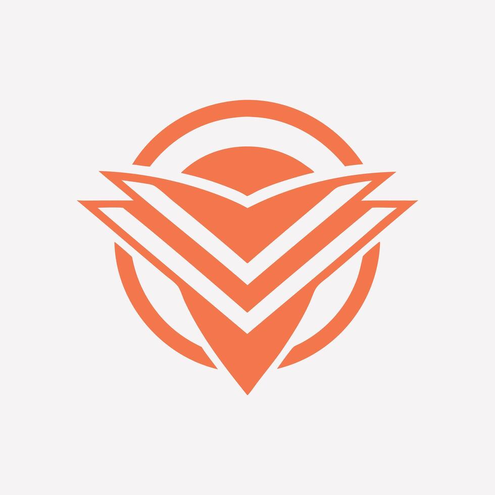 V letter and sun monogram logo vector