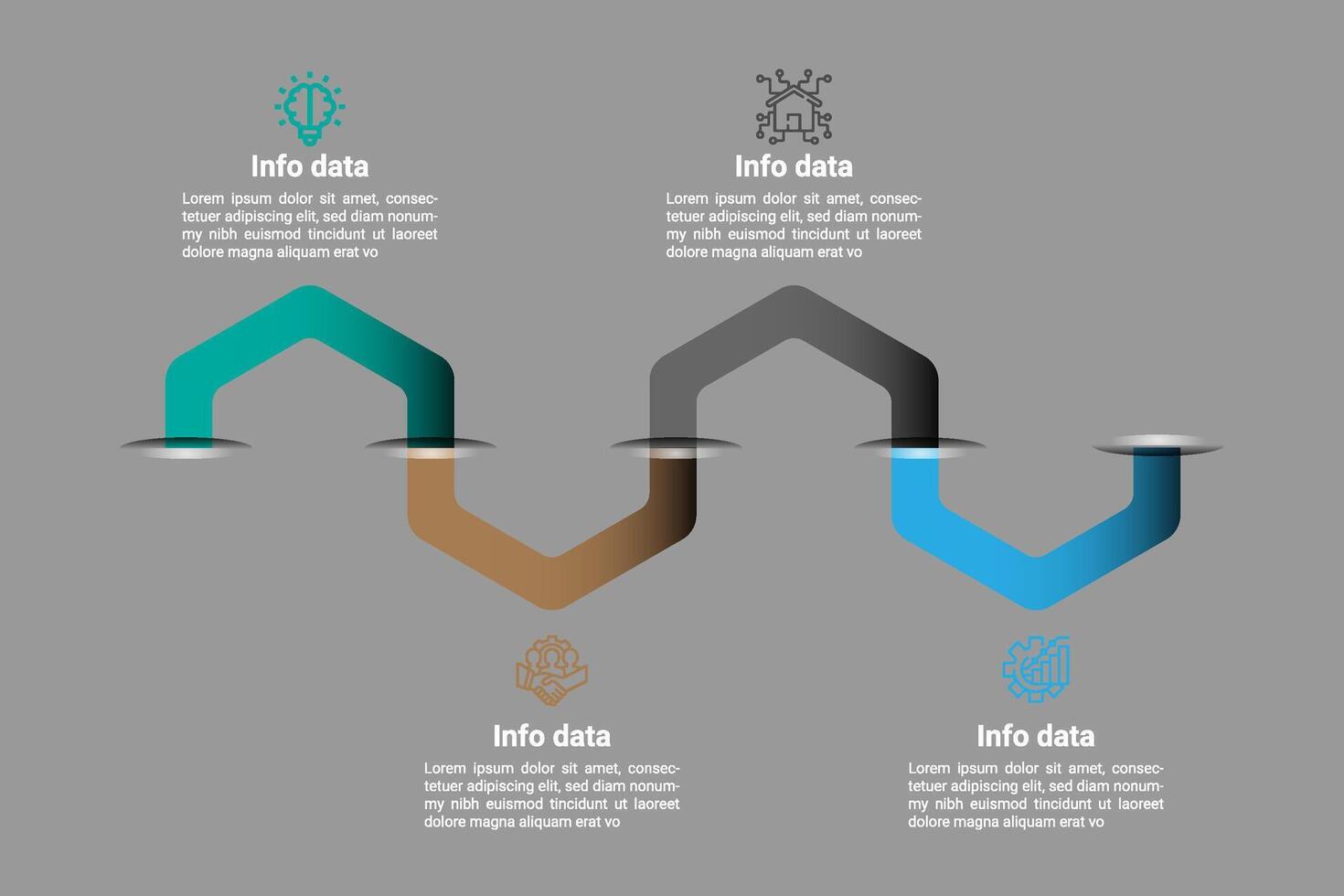 Line style polygon shape info data design. vector