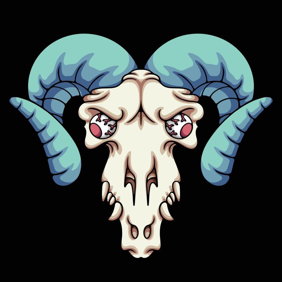 goat skull head Illustration vector