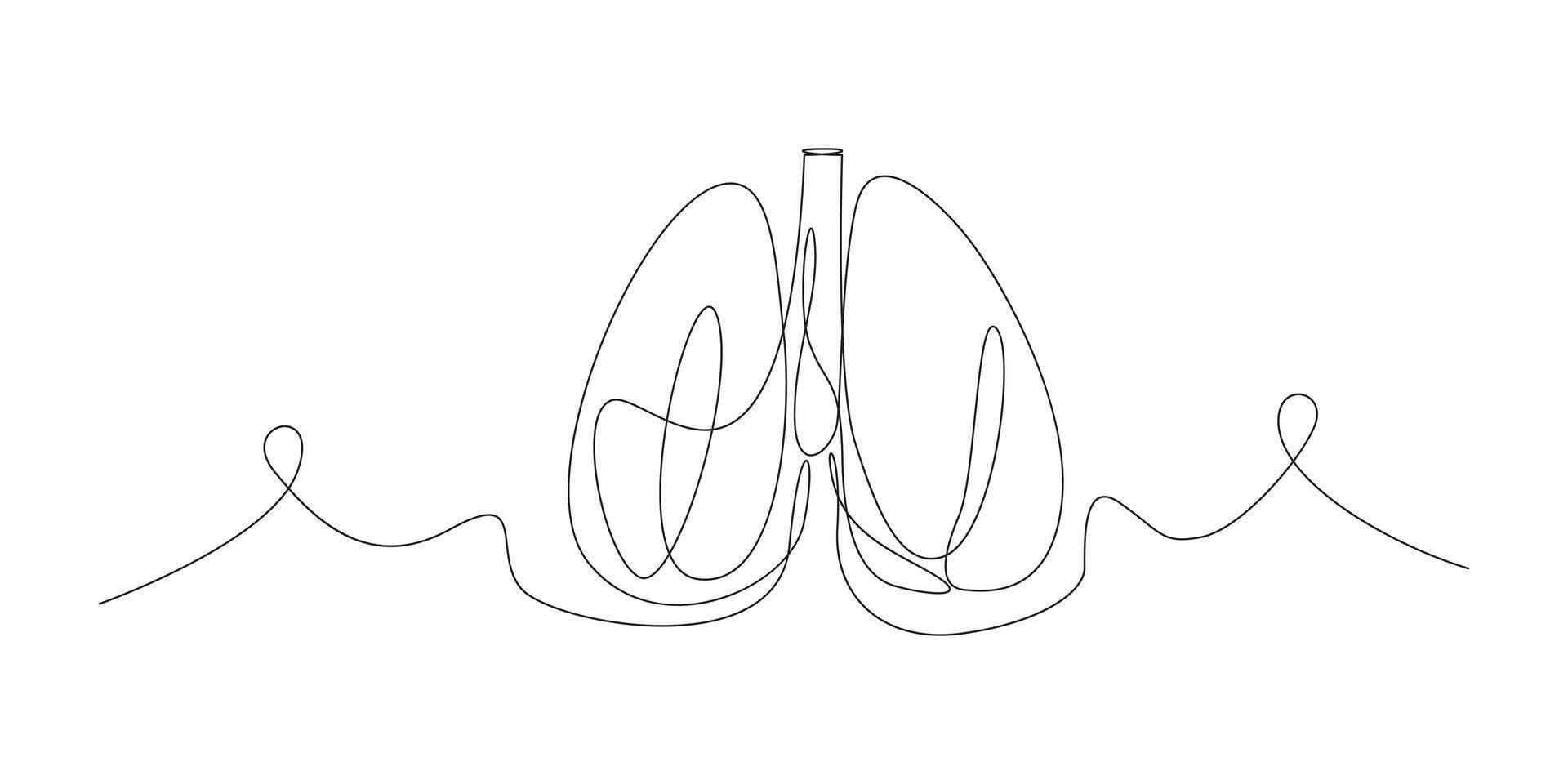 Continuous Human heart one line art illustration vector