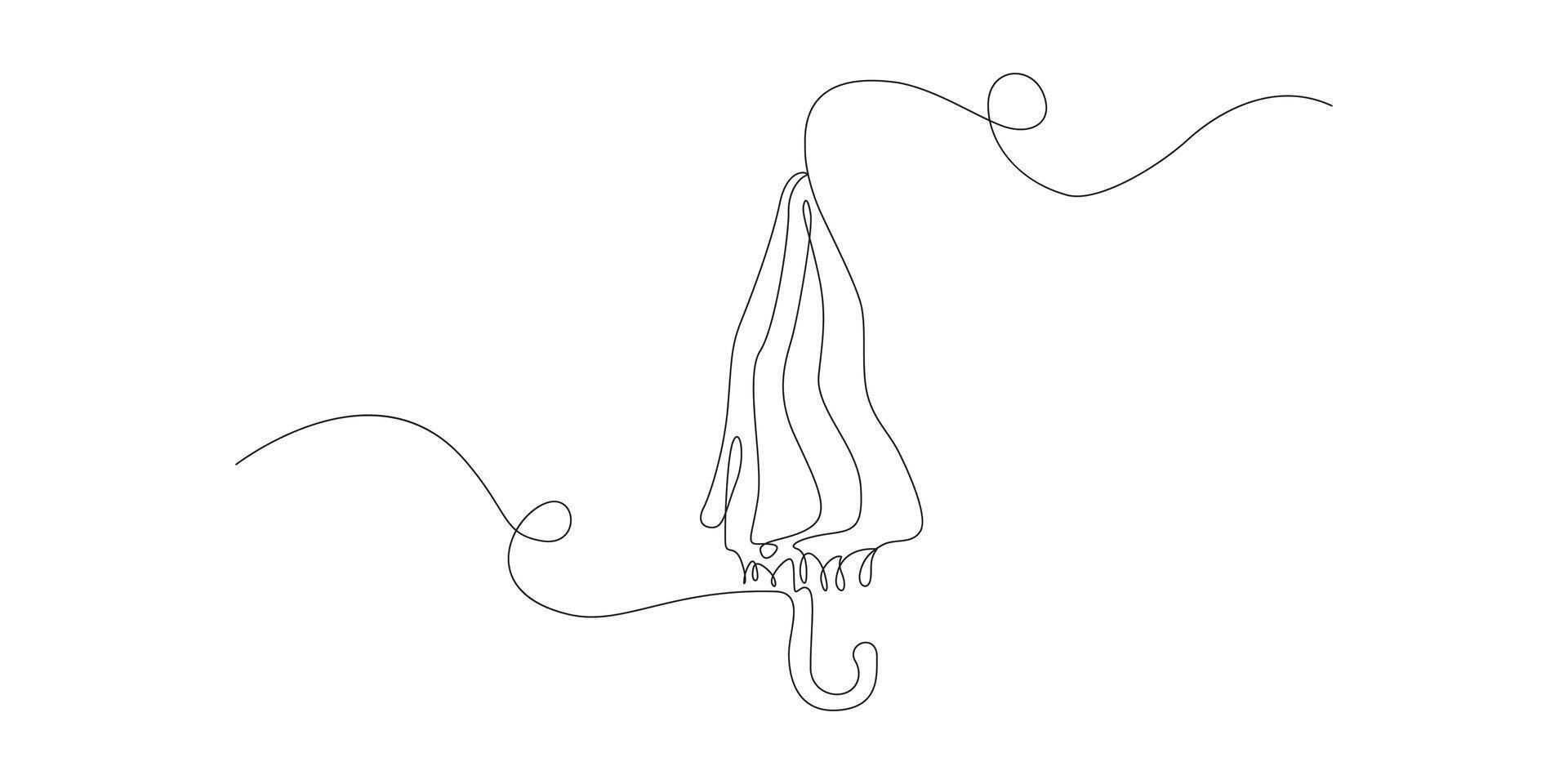 Continuous umbrella one line drawing illustration vector