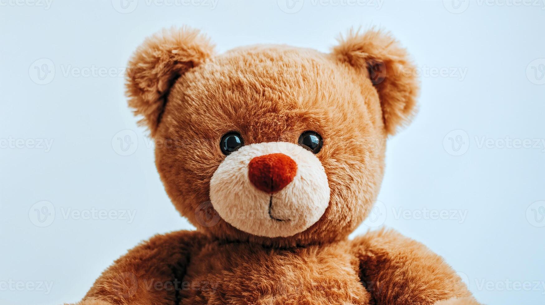 Cute and Adorable Teddy Bear Close-Up for Childhood and Gift Concepts photo