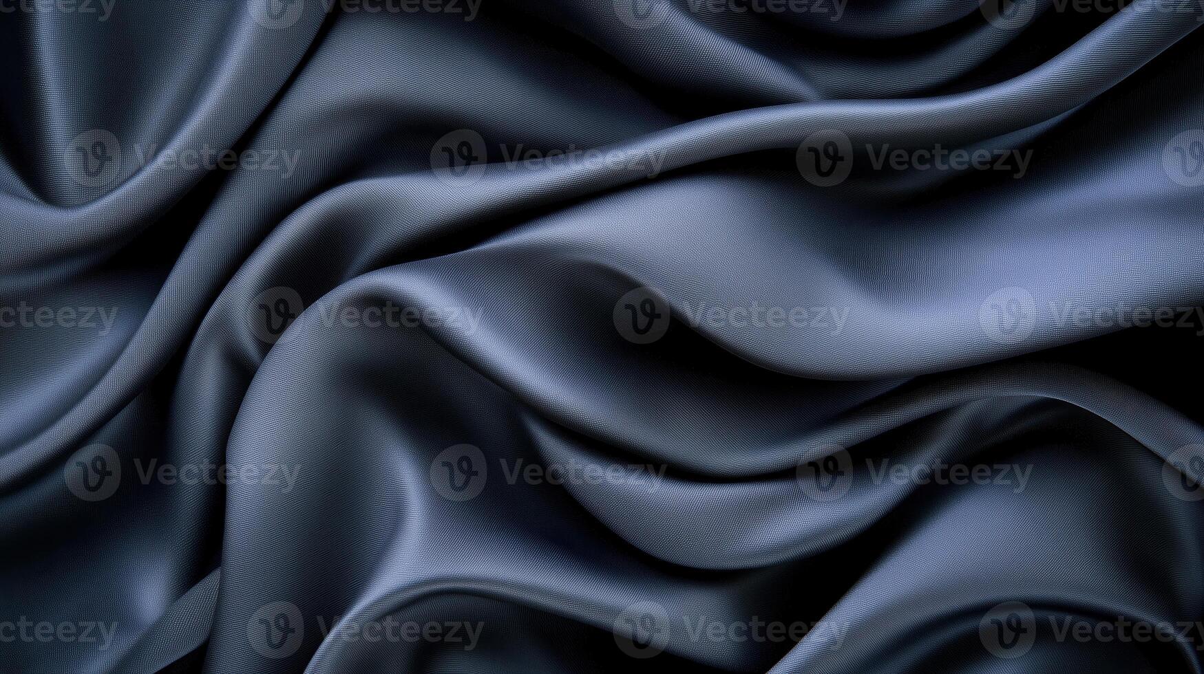 Dark Silk Fabric with Smooth Flowing Texture, Elegant and Luxurious Background for Design photo