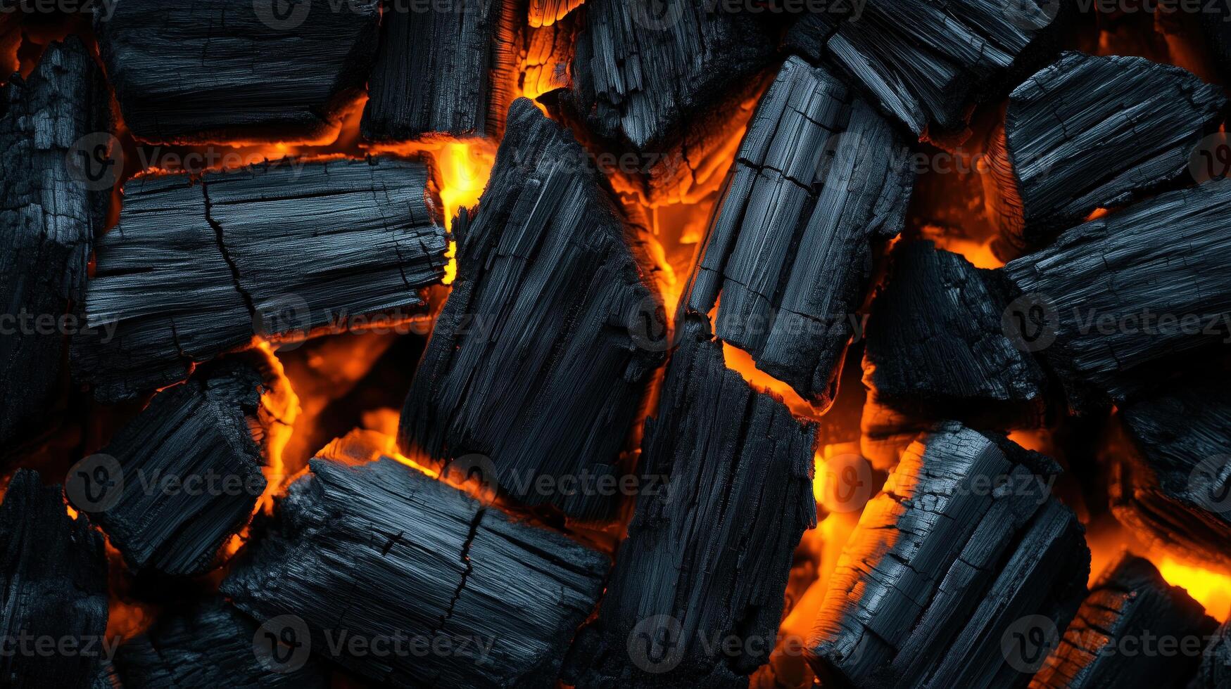 Glowing Charcoal Texture with Intense Embers, Fiery Abstract Background for Bold Designs photo