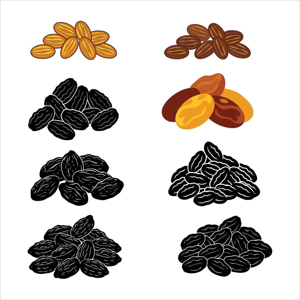 Elegant Piles of Dried Dates Illustration vector