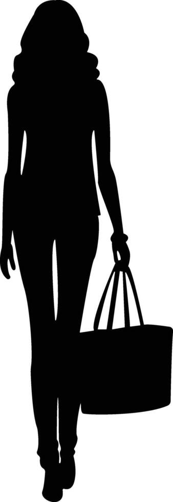 Shopping Girl Silhouette vector