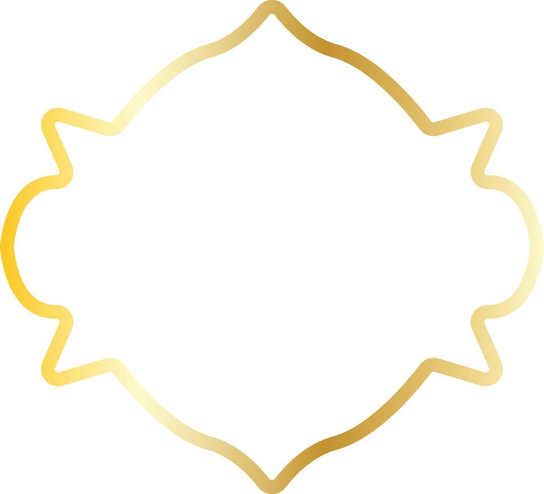 Golden Arabic Frame Decoration in Geometric Design vector