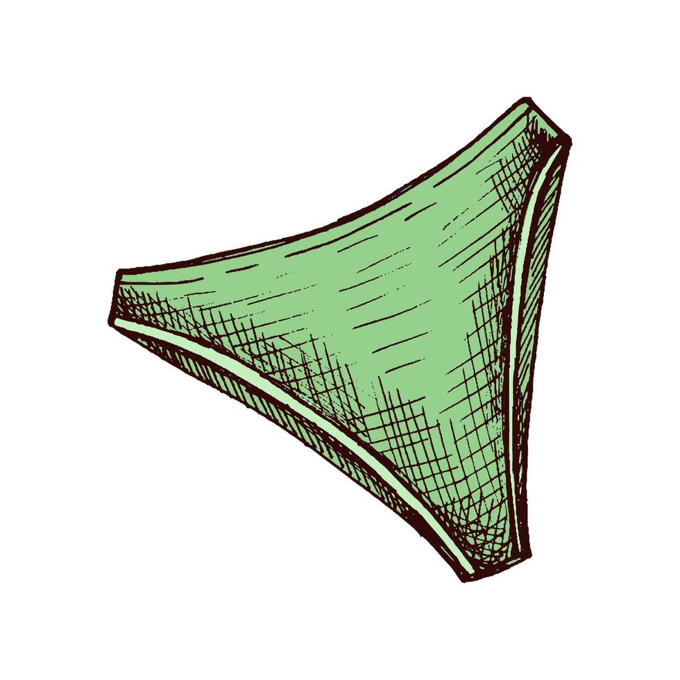 Hand drawn colored sketch of high-cut bikini bottom in vintage style vector